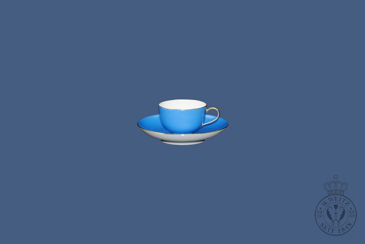 KPM -  Berlin Urbino Multicolore Espresso-Obertasse halbhoch 0,13ltr. blau